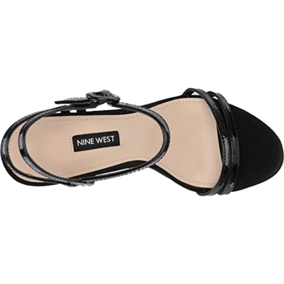 Black Daisy Strappy High Heel Sandals size 9.5 - Picture 2 of 9